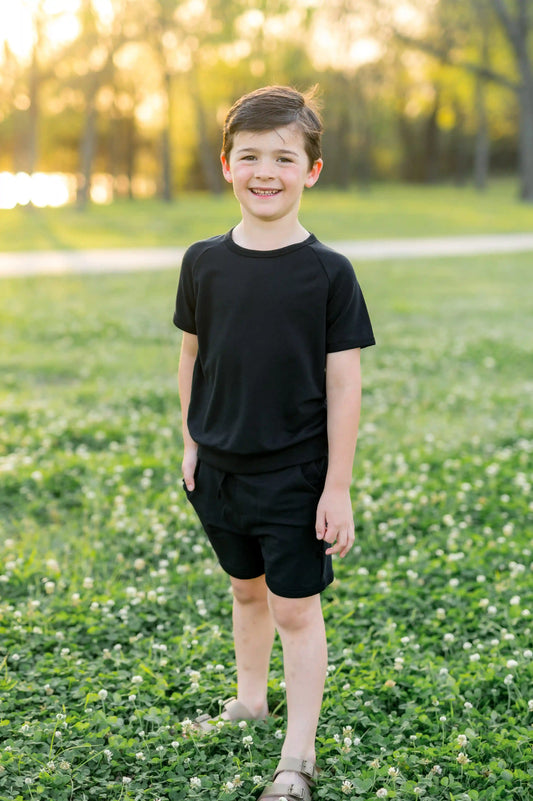 Short Sleeve Jogger Set in Midnight