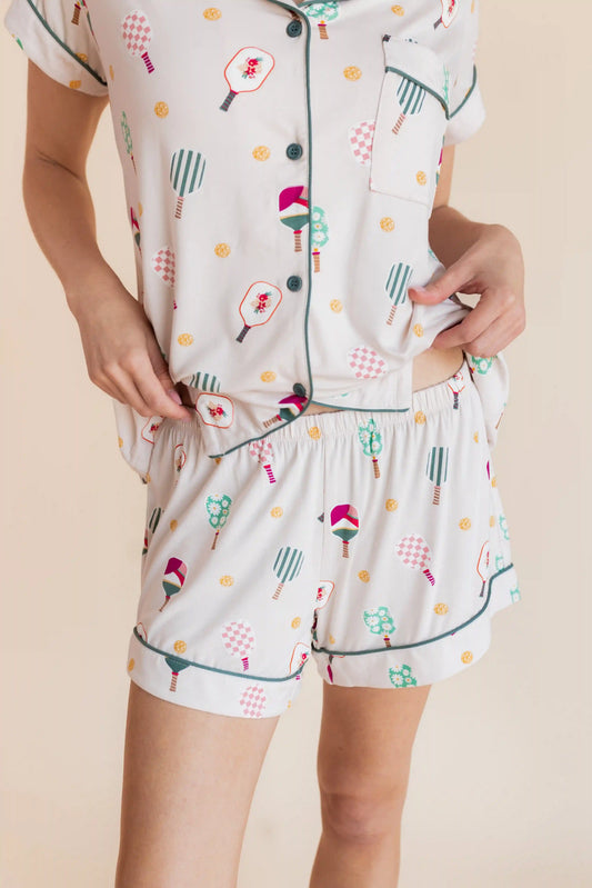Women's Short Sleeve Pajama Set in Pickleball