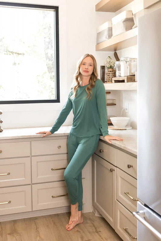 Women's Jogger Pajama Set in Pine