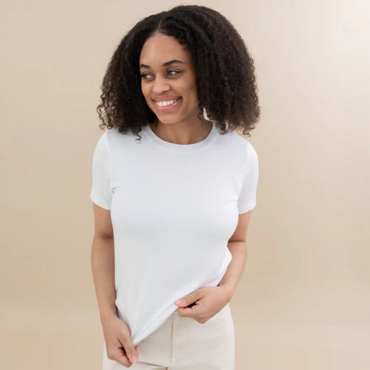 Women's Crew Neck Tee in Snow