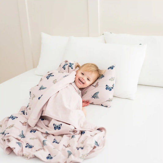 Toddler Pillowcase in Blush Butterfly