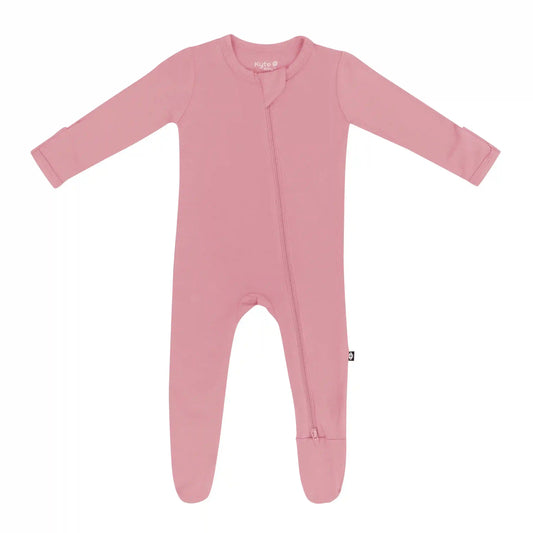 Zippered Footie in Apple Blossom