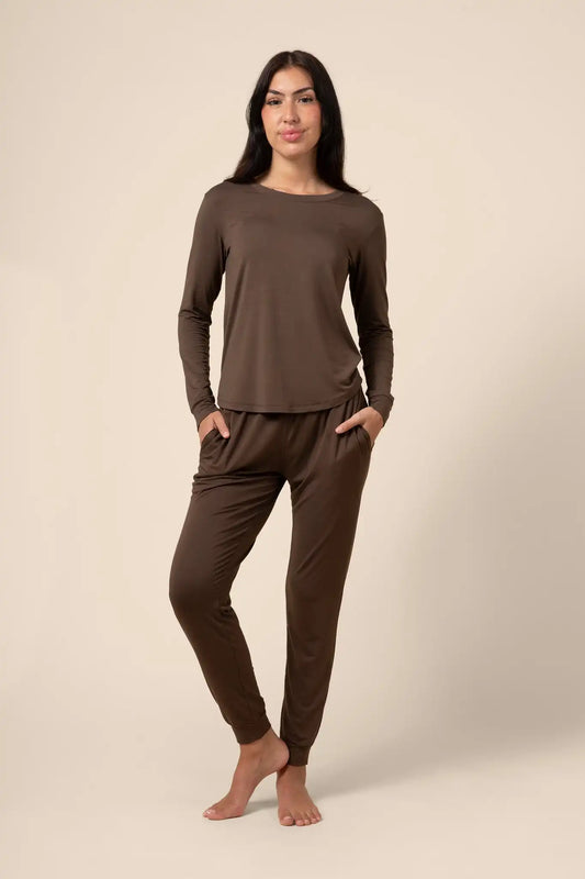Women's Jogger Pajama Set in Espresso